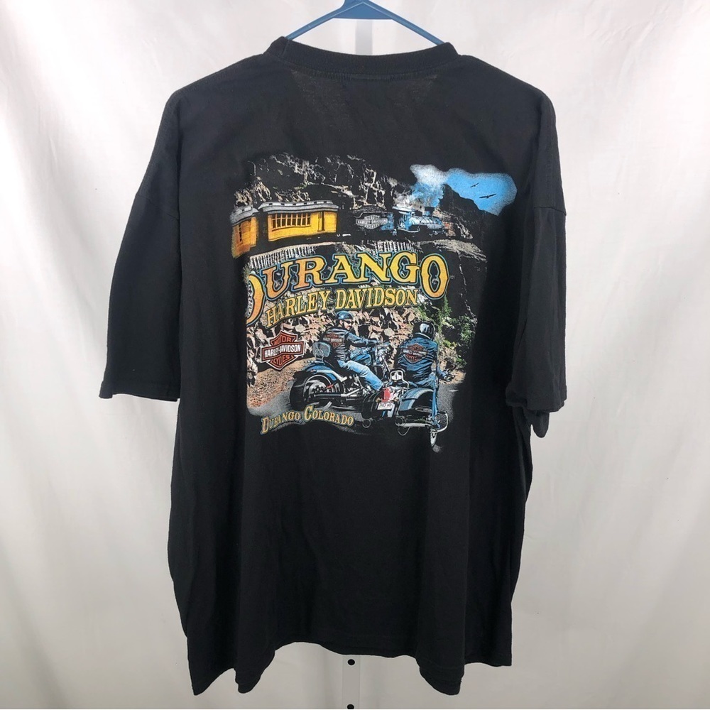 Harley Davidson Mens Durango Colorado Eagle Biker Black T Shirt Size 2XL XXL